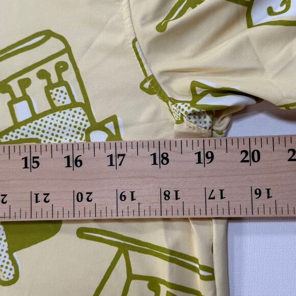 SOSIK Golf Cart Print Polo Shirt Men’s Small Yellow Funny Golf Tee - Picture 9 of 10